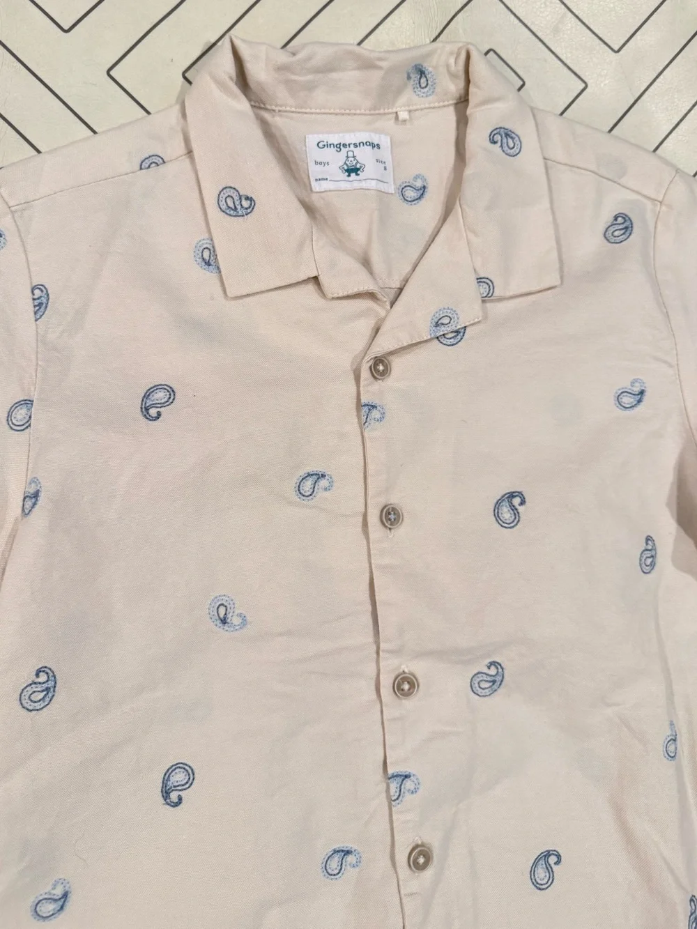 Gingersnaps Cream Short Sleeve Button Down